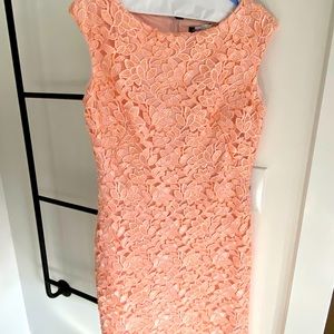 Peachy pink lace dress